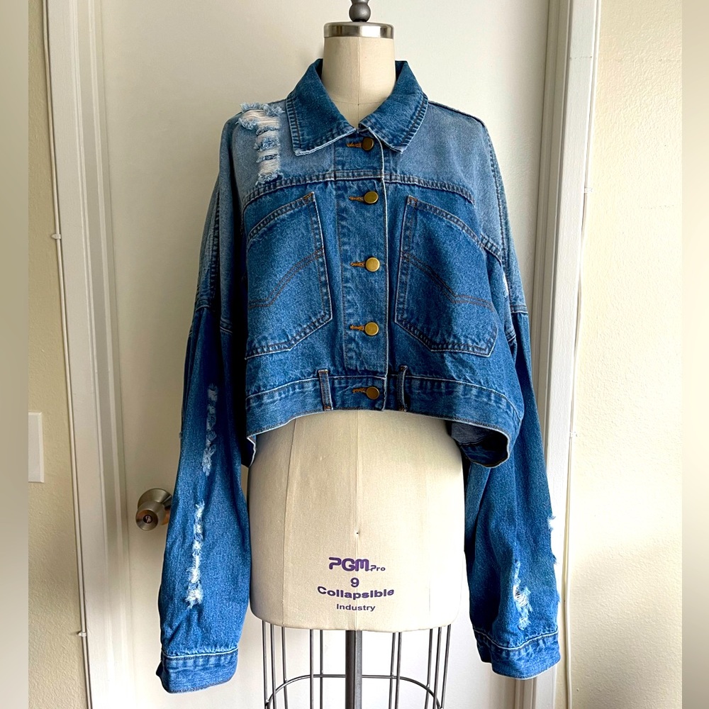 Fashion Nova Born for this Denim Jacket / Lt. Blue / 1X